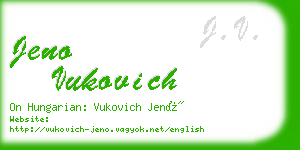 jeno vukovich business card